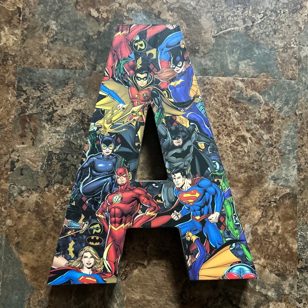 POP Creations DC Comics Justice League Letter A Wall Decor 8 X 10 in